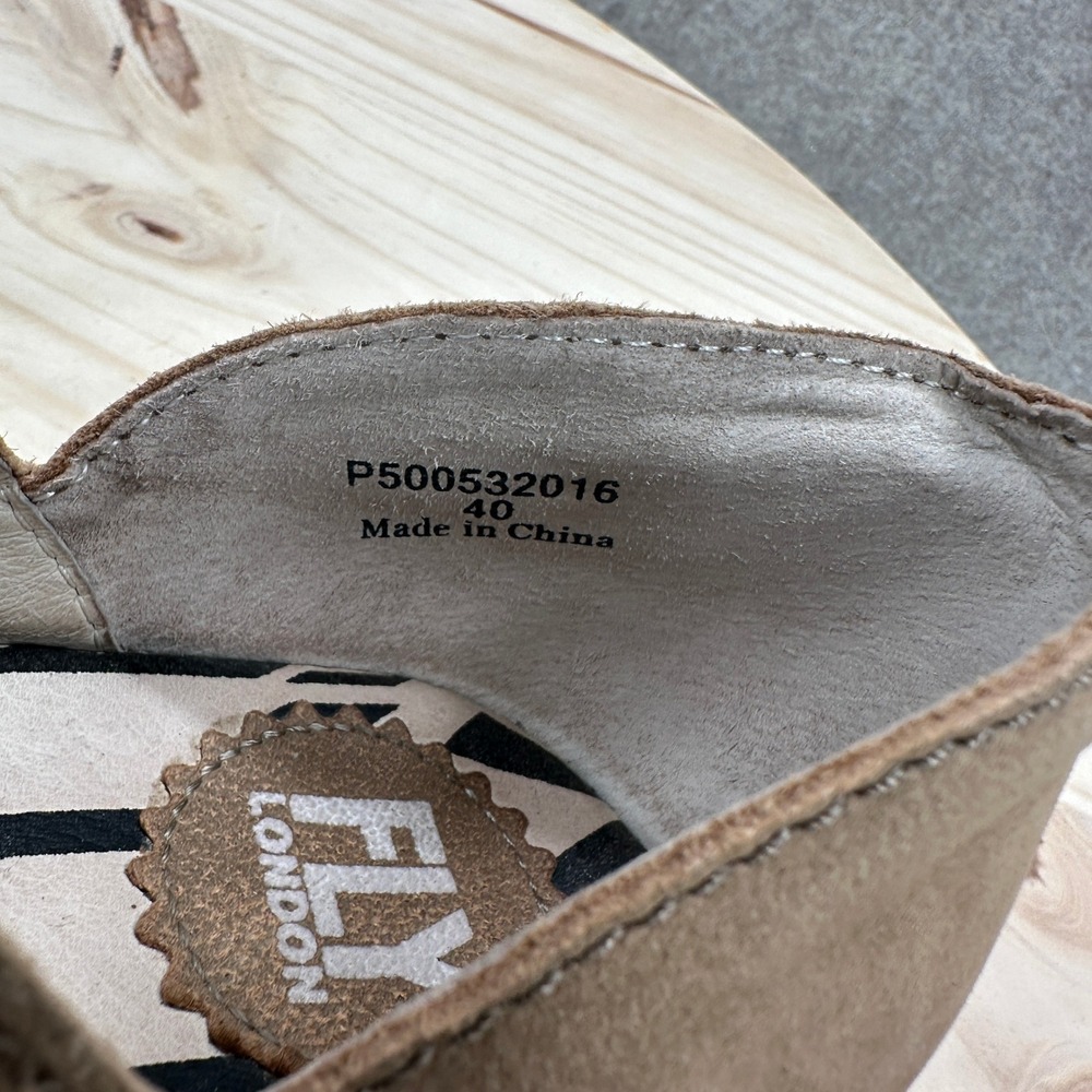 Fly London Poma Wedge Lace Up Sandals 9-9.5 Brown Leather Caged - Picture 9 of 11